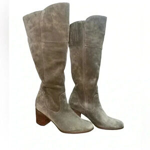 Vintage Crown Unicorn over the knee heeled suede boots  women’s Sz 9.5